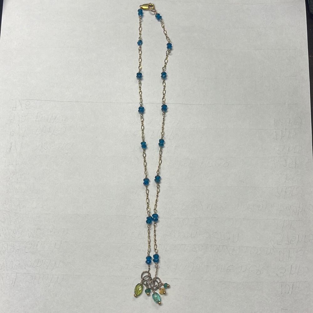 Blue and green unique necklace